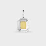 Diamond Frame Yellow Stone Pendant