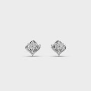 Flower Heart Diamond Studs