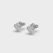 Flower Heart Diamond Studs