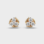 Tri Floral Bloom Diamond Earrings