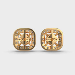 Solitaire In Cushion Diamond Studs