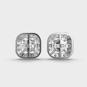 Solitaire In Cushion Diamond Studs