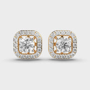 Solitaire In Cushion Diamond Studs