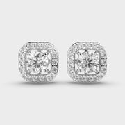 Solitaire In Cushion Diamond Studs