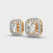 Solitaire In Cushion Diamond Studs