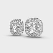 Solitaire In Cushion Diamond Studs