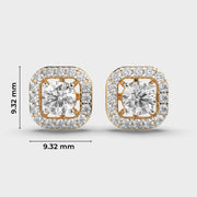 Solitaire In Cushion Diamond Studs