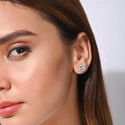 Solitaire In Cushion Diamond Studs