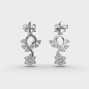 Flora Cluster Vine Diamond Dangler Earrings