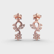 Flora Cluster Vine Diamond Dangler Earrings