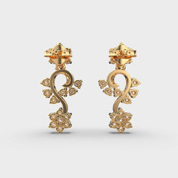 Flora Cluster Vine Diamond Dangler Earrings