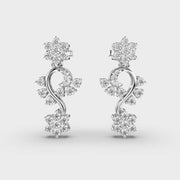 Flora Cluster Vine Diamond Dangler Earrings