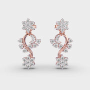 Flora Cluster Vine Diamond Dangler Earrings