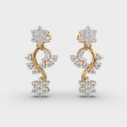 Flora Cluster Vine Diamond Dangler Earrings