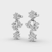 Flora Cluster Vine Diamond Dangler Earrings
