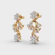 Flora Cluster Vine Diamond Dangler Earrings
