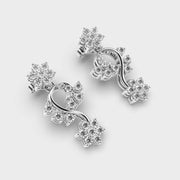 Flora Cluster Vine Diamond Dangler Earrings