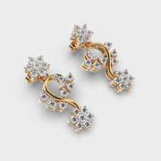 Flora Cluster Vine Diamond Dangler Earrings