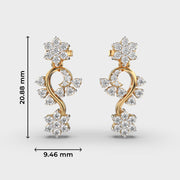 Flora Cluster Vine Diamond Dangler Earrings