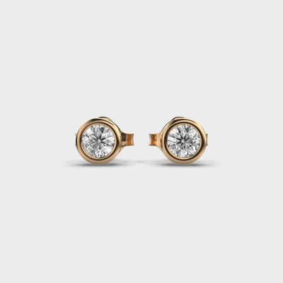 Shimmering Solitaire Diamond Stud Earrings