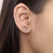 Shimmering Solitaire Diamond Stud Earrings