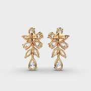 Oval And Marquise Cluster Diamond Drop Earrings