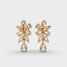 Oval And Marquise Cluster Diamond Drop Earrings