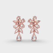 Oval And Marquise Cluster Diamond Drop Earrings