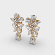 Oval And Marquise Cluster Diamond Drop Earrings