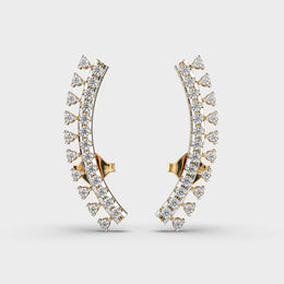 Vine Diamond Encrusted Ear Cuffs for Piercings