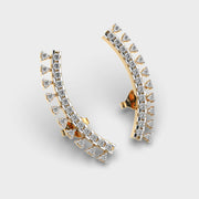 Vine Diamond Encrusted Ear Cuffs for Piercings