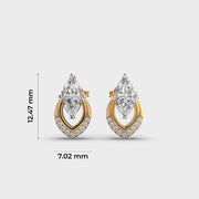 Radiant Snowdrop Ixora Marquise Diamond Earrings