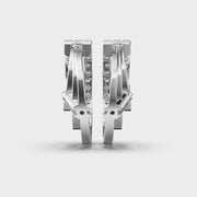 Aligned Art Deco Lines Diamond Earrings