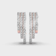 Aligned Art Deco Lines Diamond Earrings