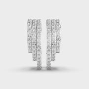 Aligned Art Deco Lines Diamond Earrings