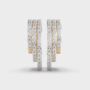 Aligned Art Deco Lines Diamond Earrings