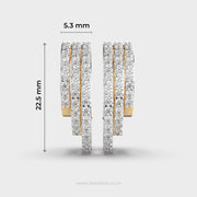 Aligned Art Deco Lines Diamond Earrings