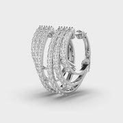 Aligned Art Deco Lines Diamond Earrings