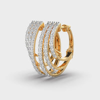 Aligned Art Deco Lines Diamond Earrings