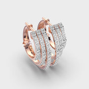 Aligned Art Deco Lines Diamond Earrings