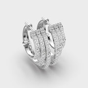 Aligned Art Deco Lines Diamond Earrings