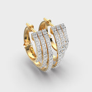 Aligned Art Deco Lines Diamond Earrings
