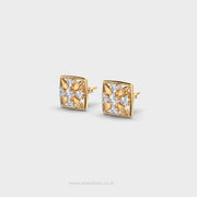 Cube Crossed Diamond Studs
