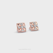 Cube Crossed Diamond Studs