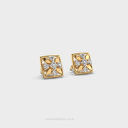 Cube Crossed Diamond Studs