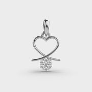 Flower From The Heart Diamond Pendant Without Chain