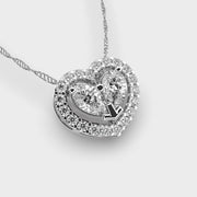 Heart in Heart Diamond Pendant