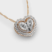 Heart in Heart Diamond Pendant