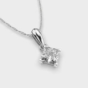 Cuore Mio Princess Cut Diamond Solitaire Pendant (Without Chain)