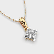 Cuore Mio Princess Cut Diamond Solitaire Pendant (Without Chain)
